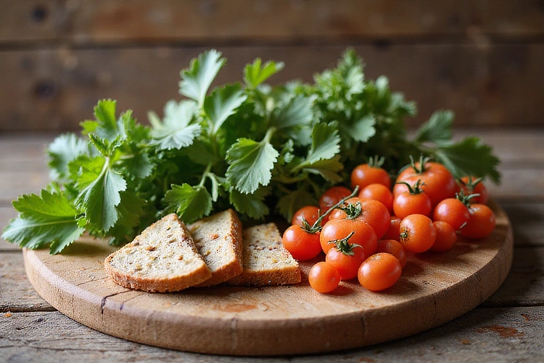 Antica ricetta italiana e ingredienti freschi su un tavolo di legno