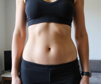 Foto anonima della stessa persona dopo un percorso nutrizionale, focus sull'addome